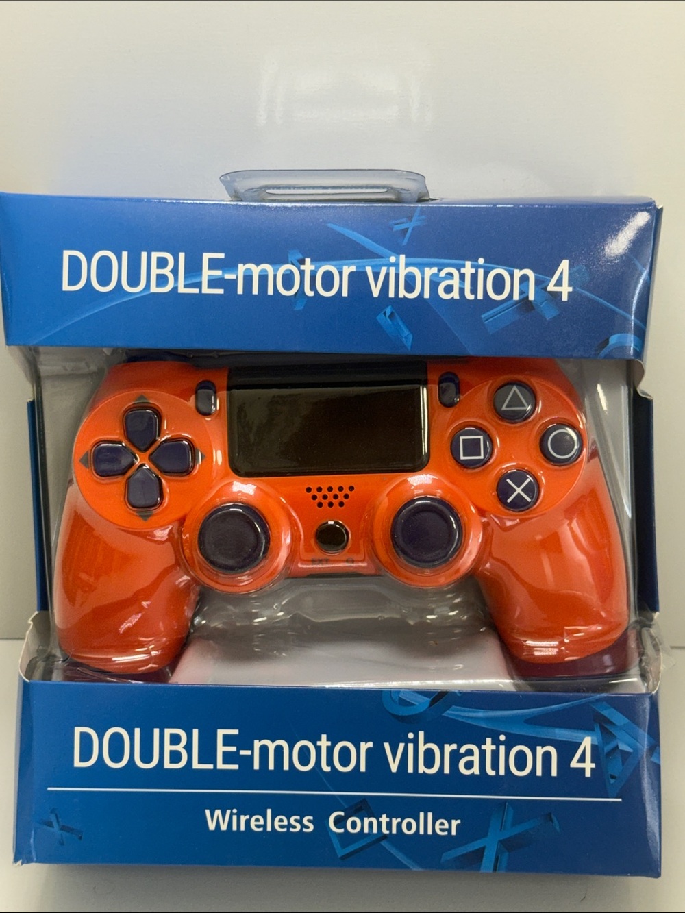 Orange Wireless Gaming Controller with Dual Motor Vibration
